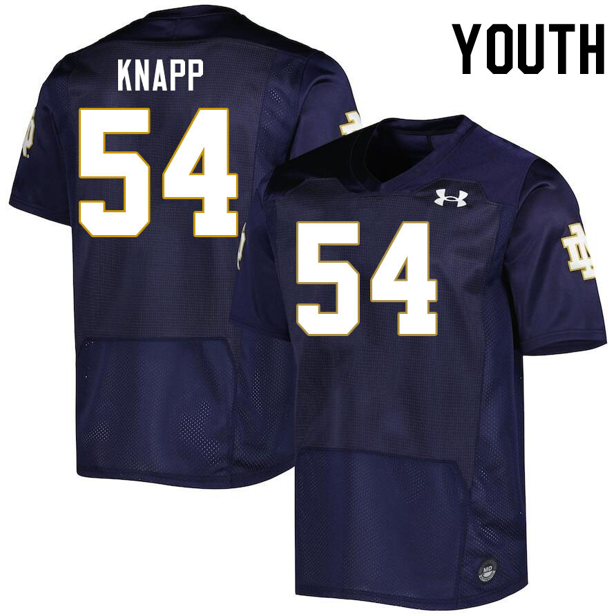 Youth #54 Anthonie Knapp Notre Dame Fighting Irish College Football Jerseys Stitched-Navy